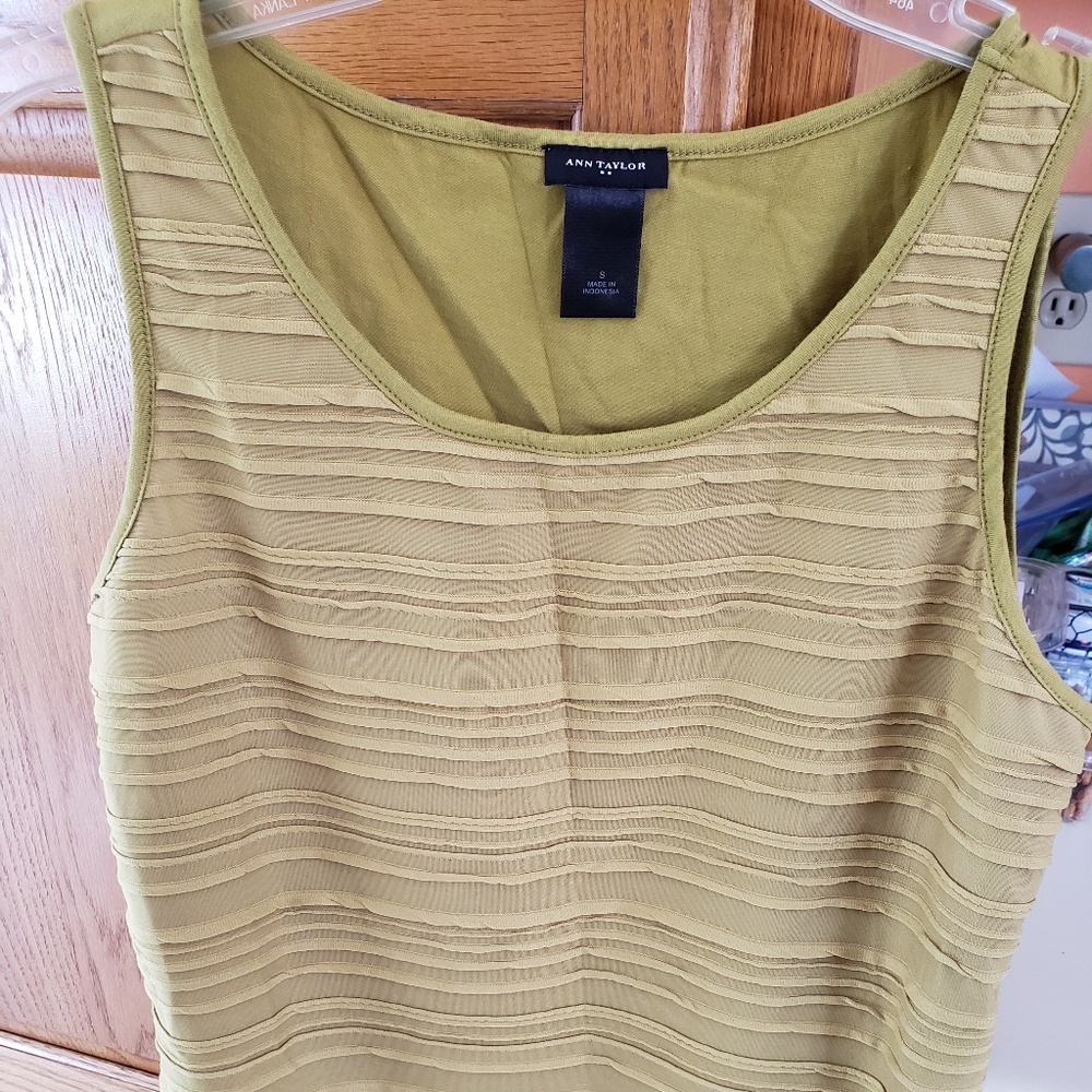 Ann Taylor Olive green short sleeved top.